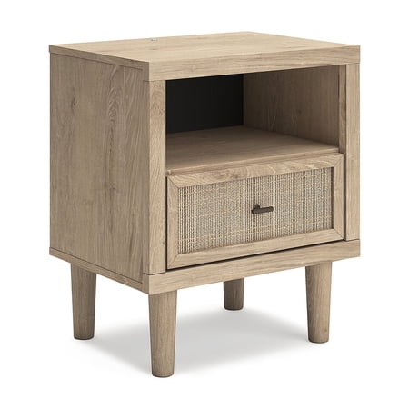 Signature Design by Ashley Cielden Modern Nightstand with USB Charging, Two-Tone Brown