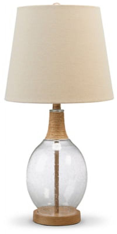Clayleigh 23.5" Beige and Clear Glass Table Lamp Set with Rope Detail