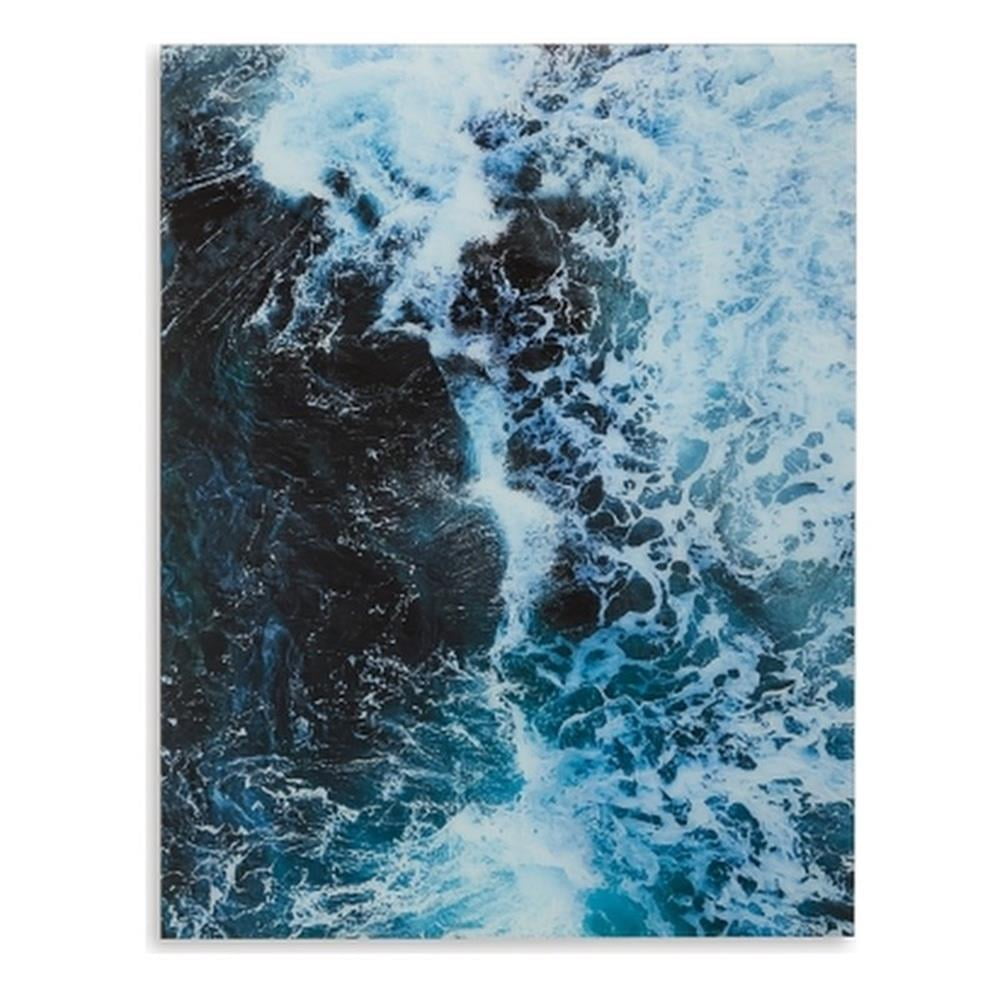 Turquoise Ocean Waves Glass Wall Art, 36" x 48"