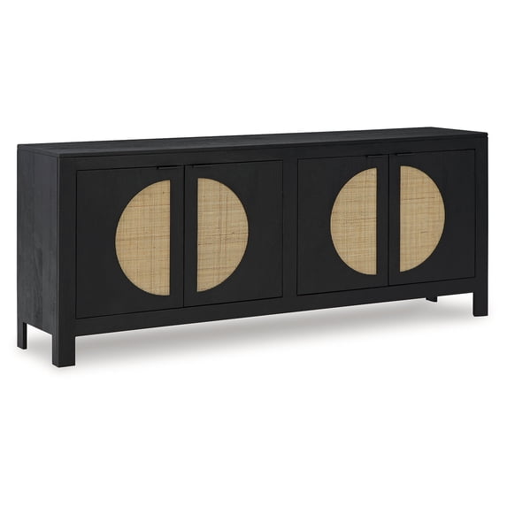 Signature Design by Ashley Cliffiings 4 Door Accent Storage Cabinet with 2 Shelves, Black