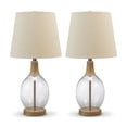 thumbnail image 1 of Signature Design by Ashley Coastal Glass Table Lamps with Rope Detail - Set of 2 - Brown/Clear, 1 of 5