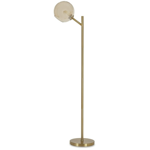 Signature Design by Ashley Contemporary Abanson Floor Lamp Amber/Gold Finish