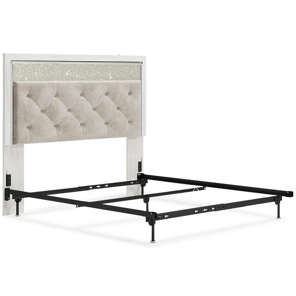 Signature Design by Ashley Contemporary Altyra Full Upholstered Panel Headboard  White