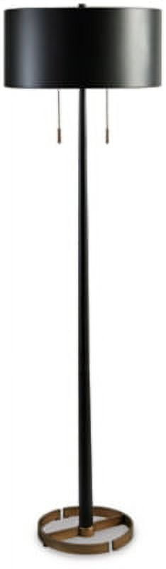 Sleek Black and Gold 60" Contemporary Metal Floor Lamp