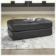 thumbnail image 1 of Signature Design by Ashley Contemporary Amiata Leather Ottoman, Onyx, 1 of 8