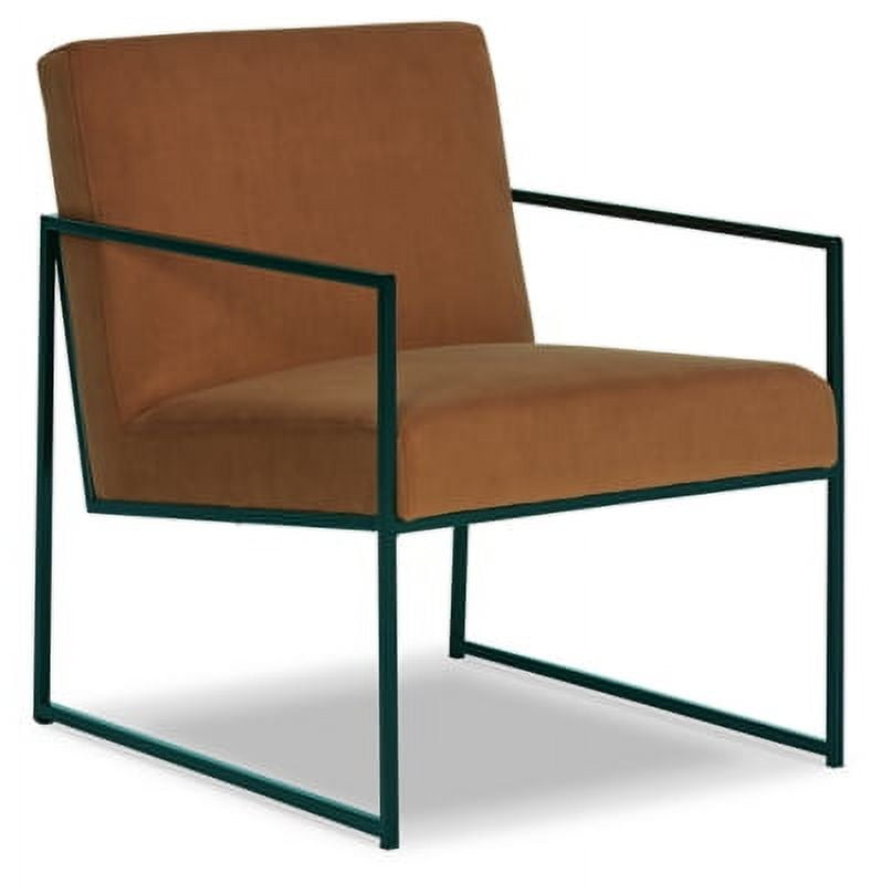Spice-Hued Velvet Contemporary Accent Chair with Metal Frame