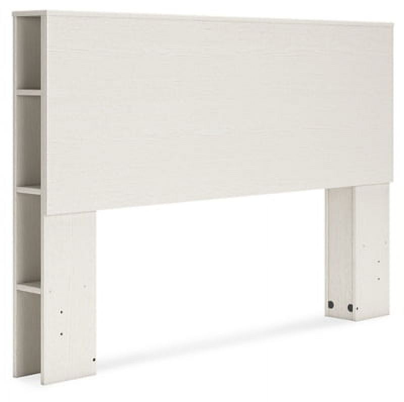 White Queen Contemporary Bookcase Headboard with Storage