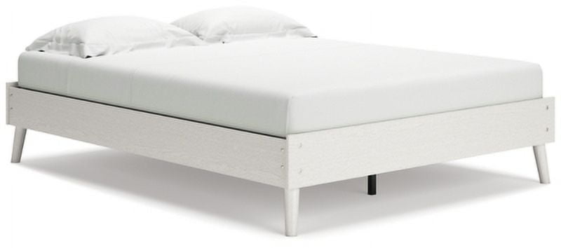 Aprilyn White Queen Platform Bed with Sleek Storage Drawer
