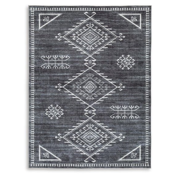 Signature Design by Ashley Contemporary Arloman 5' x 7' Rug Black/Cream/Gray