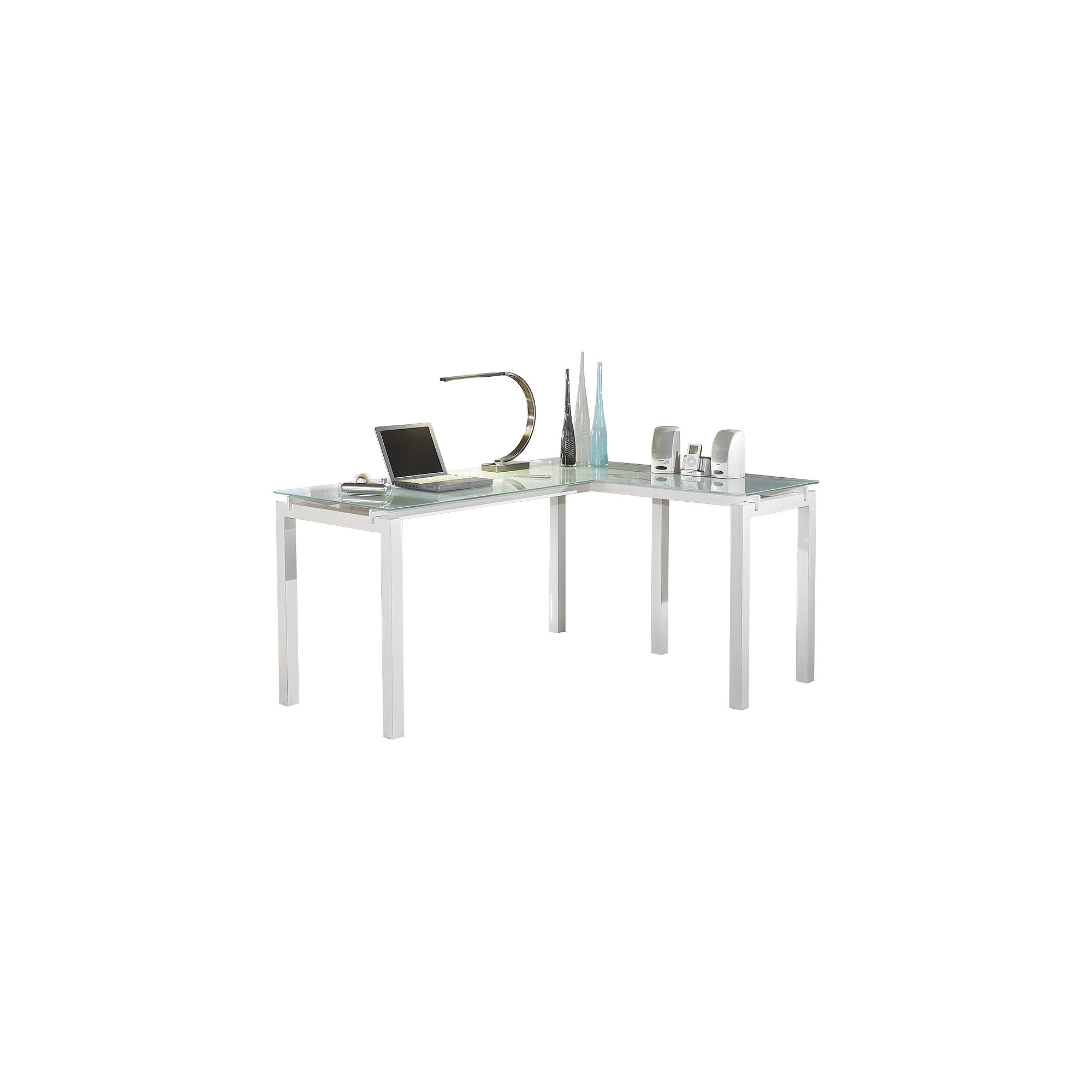 Signature Design by Ashley Contemporary Baraga Home Office L Desk White