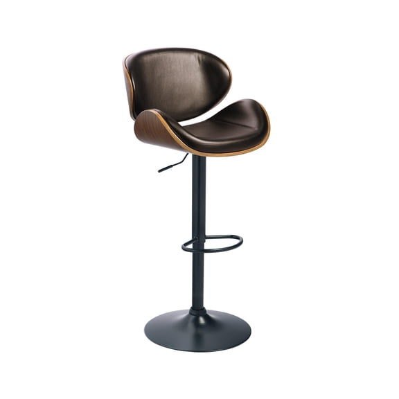 Signature Design by Ashley Bellatier Adjustable Swivel Bar Stool, Brown, Faux Leather Upholstered Stool with Metal Base (Counter to Bar Height)