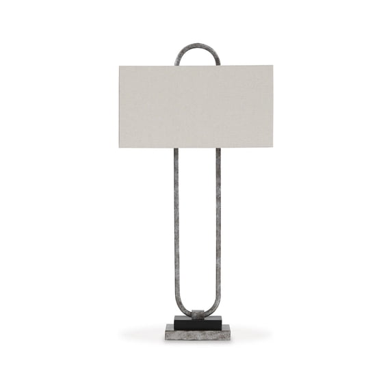 Signature Design by Ashley Contemporary Bennish Table Lamp Antique Silver Finish