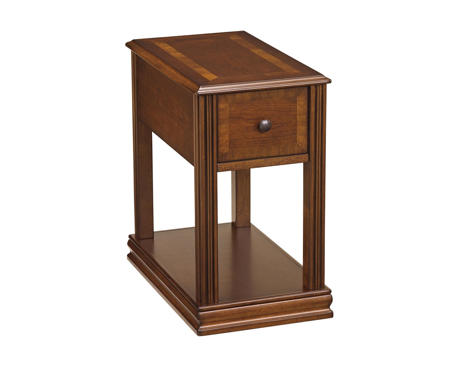 Contemporary Breegin Brown Rectangular Chairside End Table with Storage