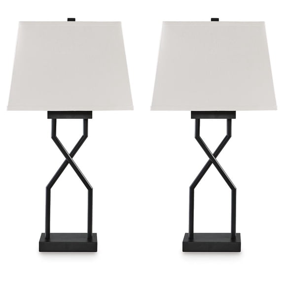 Signature Design by Ashley Contemporary Brookthrone Table Lamp (Set of 2)  Black