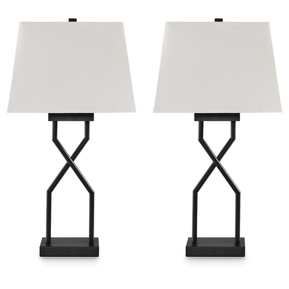 Signature Design by Ashley Contemporary Brookthrone Table Lamp (Set of 2) Black