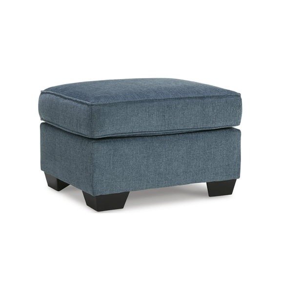 Signature Design by Ashley Contemporary Cashton Ottoman Chenille Blue