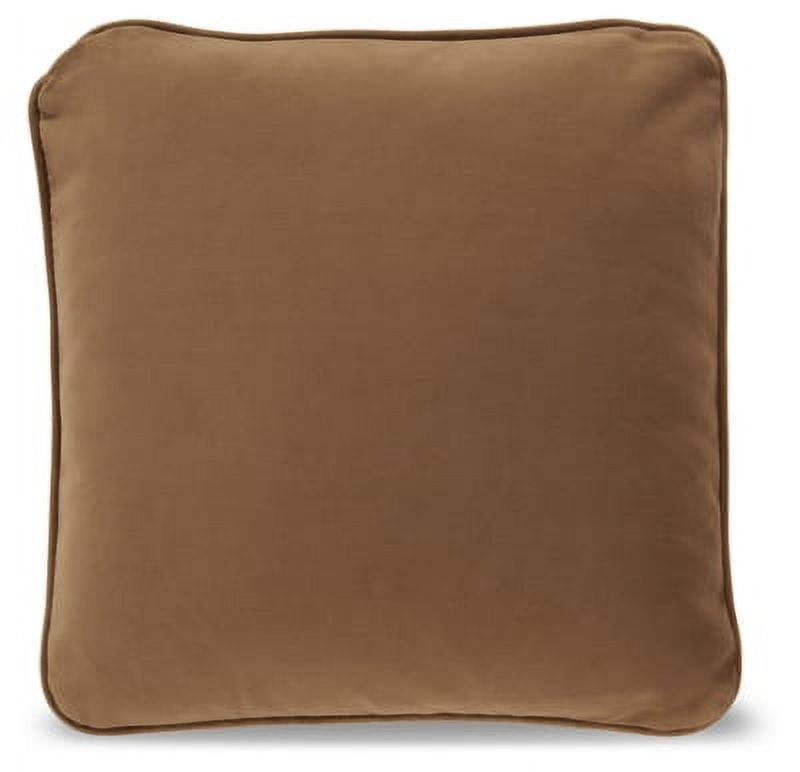 Honey Brown 20" Square Polyester Pillow with Feather Fill