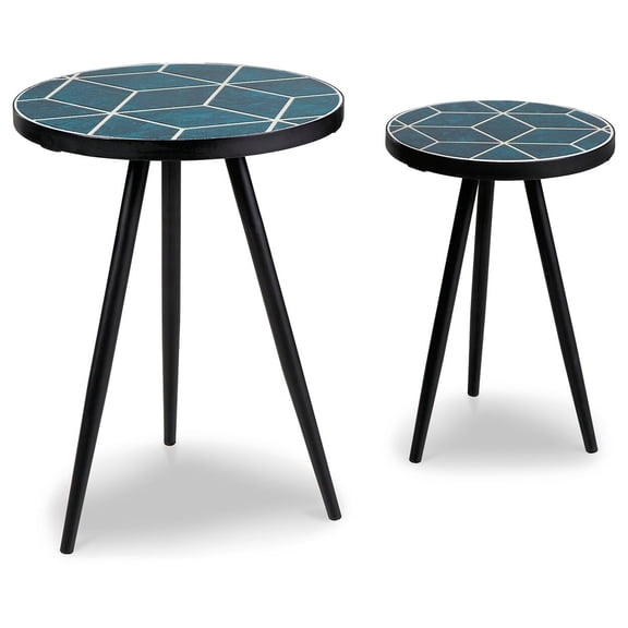 Signature Design by Ashley Contemporary Clairbelle Accent Table (Set of 2)  Teal