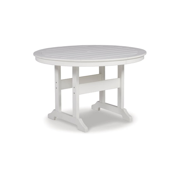 Signature Design by Ashley Contemporary Crescent Luxe Outdoor Dining Table White