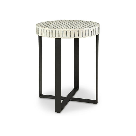 Signature Design by Ashley Contemporary Crewridge Accent Table  Black/Cream