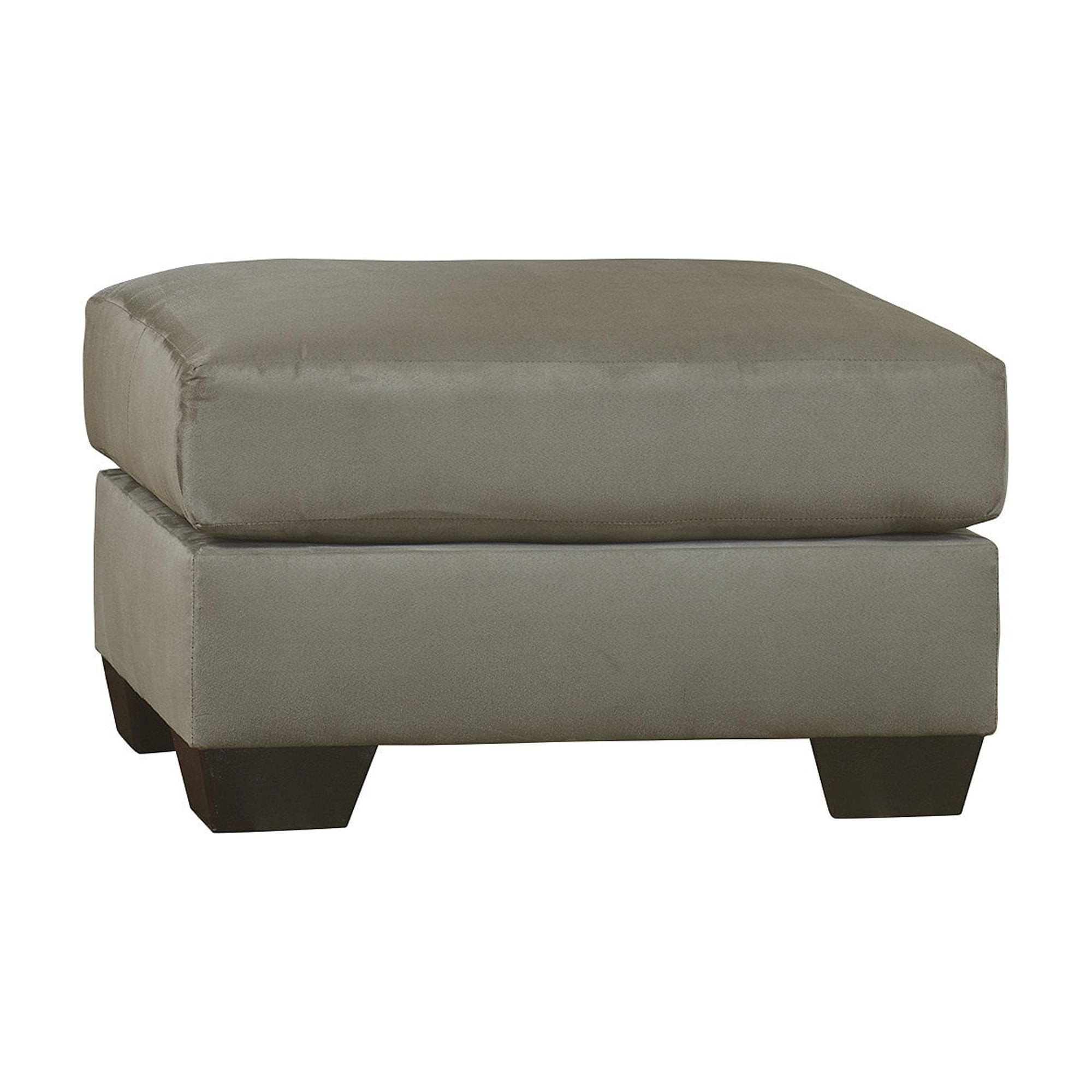 Contemporary Darcy 31" Gray Microfiber Ottoman