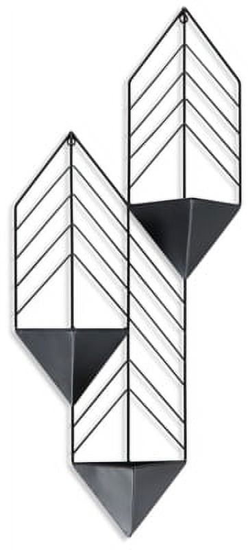 Black Metal Contemporary Indoor/Outdoor Wall Planter