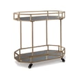 thumbnail image 1 of Signature Design by Ashley Contemporary Daymont Bar Cart  Gold Finish, 1 of 5