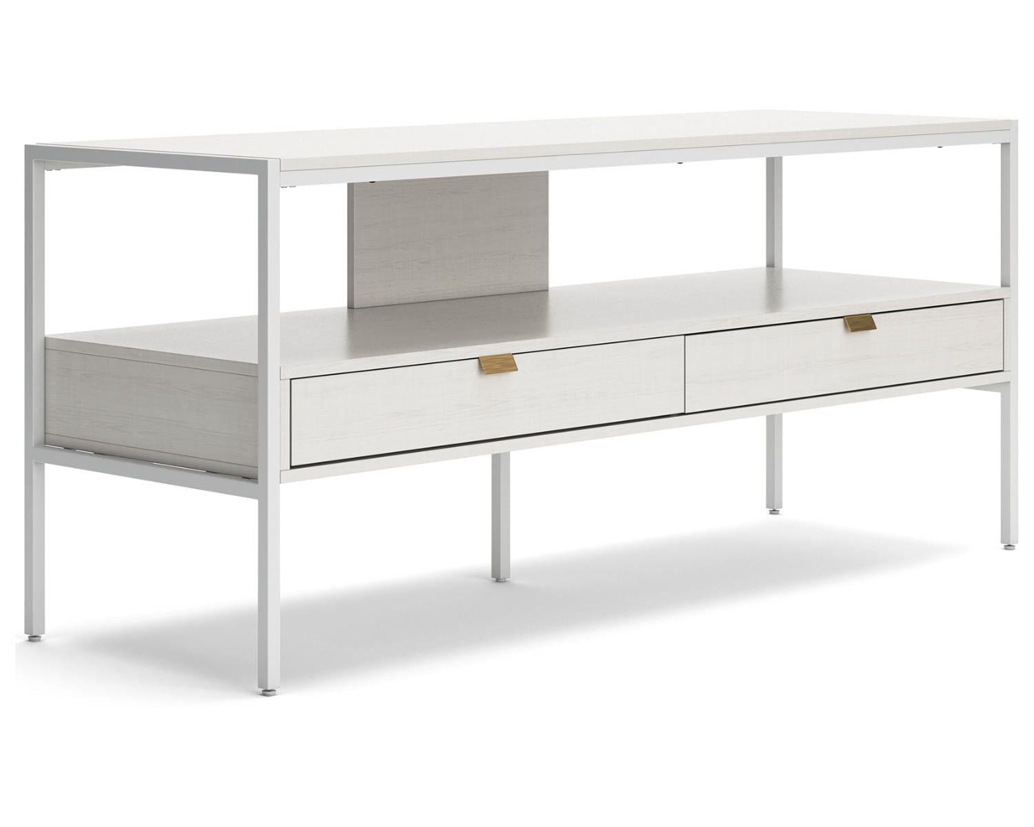 Deznee 60" White Modern TV Stand with Drawers