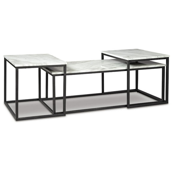 Signature Design by Ashley Contemporary Donnesta Table (Set of 3)  Gray/Black