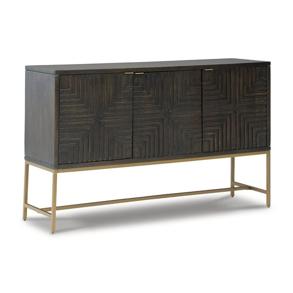 Signature Design by Ashley Contemporary Elinmore Accent Cabinet Brown/Gold Finish