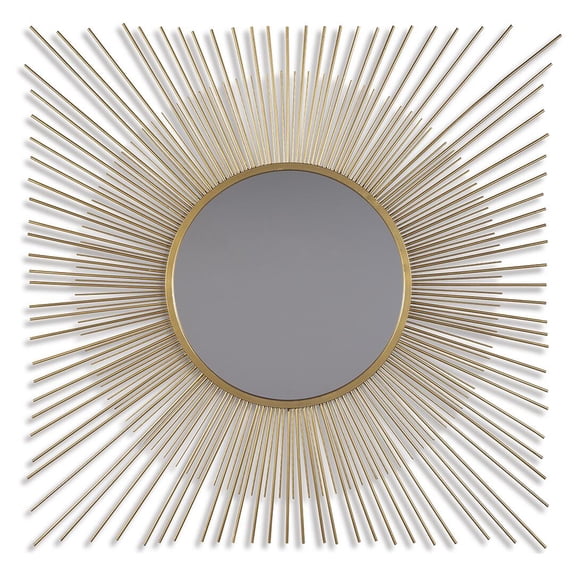 Signature Design by Ashley Contemporary Elspeth Accent Mirror Gold Finish