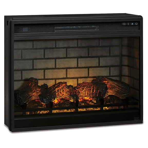 Signature Design by Ashley Contemporary Entertainment Accessories Electric Infrared Fireplace Insert Black