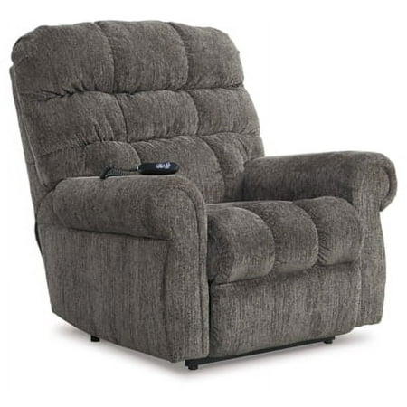 Signature Design by Ashley Contemporary Ernestine Power Lift Recliner Chenille Slate