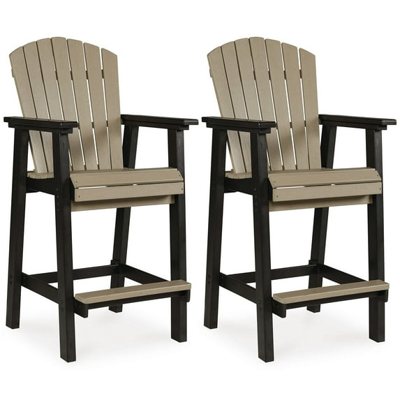 Signature Design by Ashley Contemporary Fairen Trail Barstool, Set of 2, Black/Driftwood