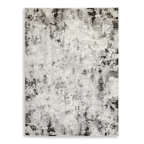 Signature Design by Ashley Greyland 5' x 7' Area Rug, Cream/Gray/Taupe, Modern Abstract Polyester Indoor Rug