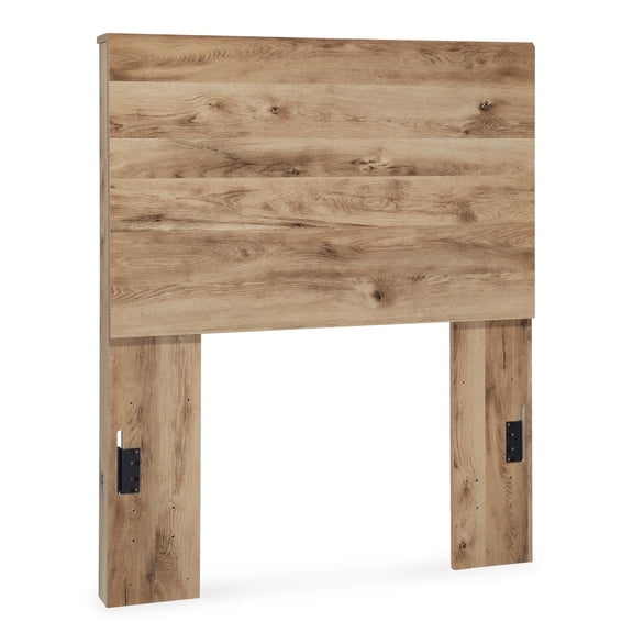 Signature Design by Ashley Hyanna Twin Panel Headboard, Tan Brown, Rustic Wood-Look Headboard