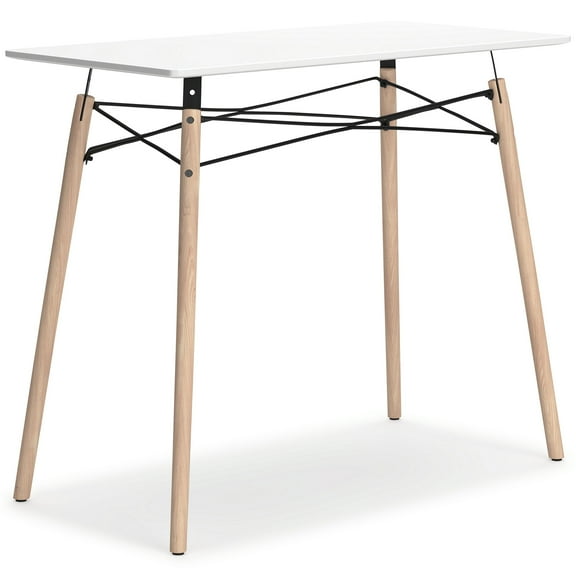 Signature Design by Ashley Contemporary Jaspeni Home Office Desk, White/Natural