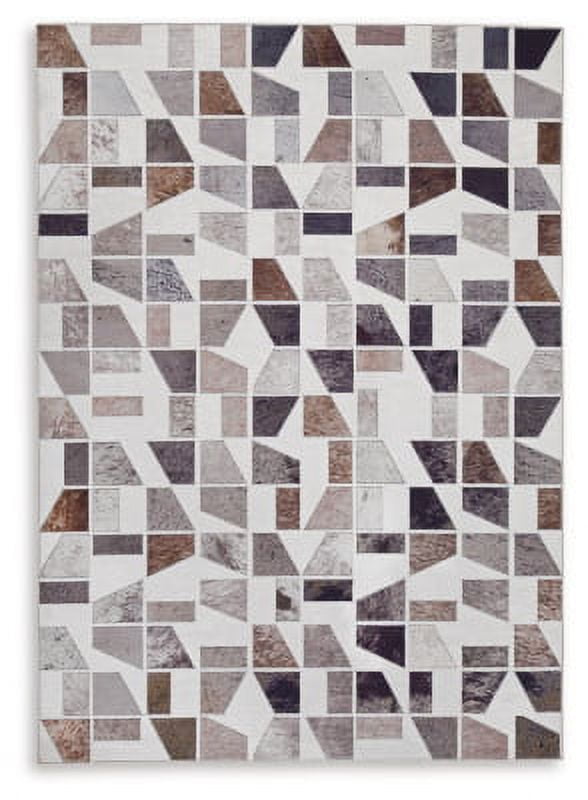 Geometric Multicolor Synthetic 5' x 7' Area Rug