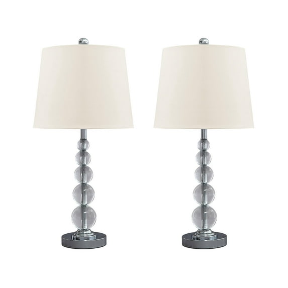 Signature Design by Ashley Contemporary Joaquin Table Lamp (Set of 2) Clear/Silver Finish
