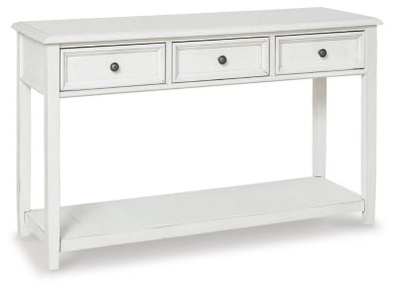 Kanwyn 50" Whitewashed Wood Console Table with Storage