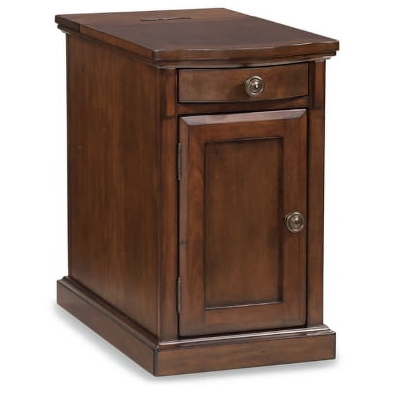 Signature Design by Ashley Contemporary Laflorn Chairside End Table with USB Ports & Outlets Medium Brown