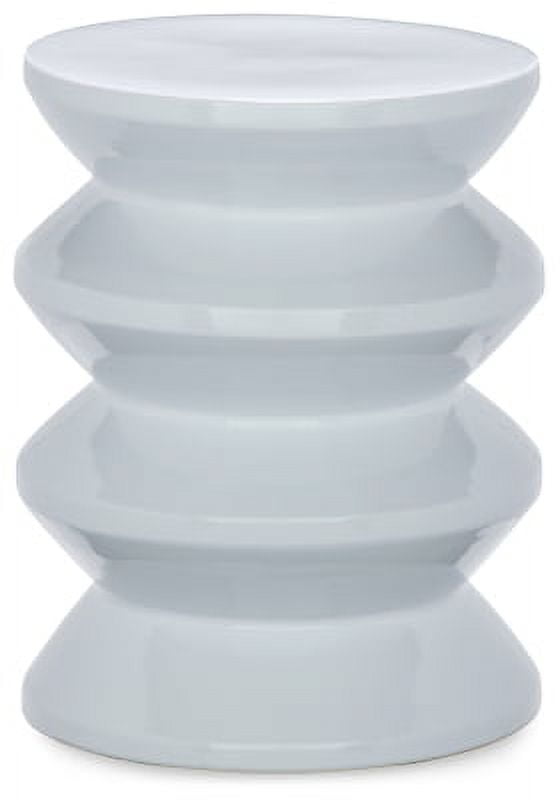 White Ceramic Contemporary Accent Stool
