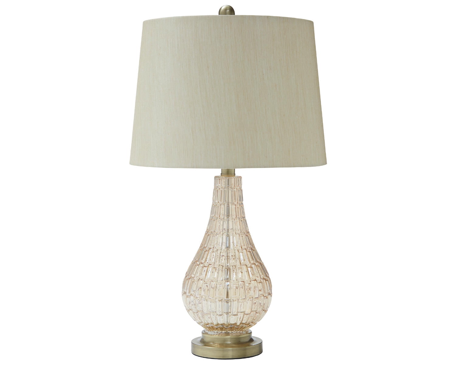 Latoya 25" Champagne Glass Table Lamp with Brass Base