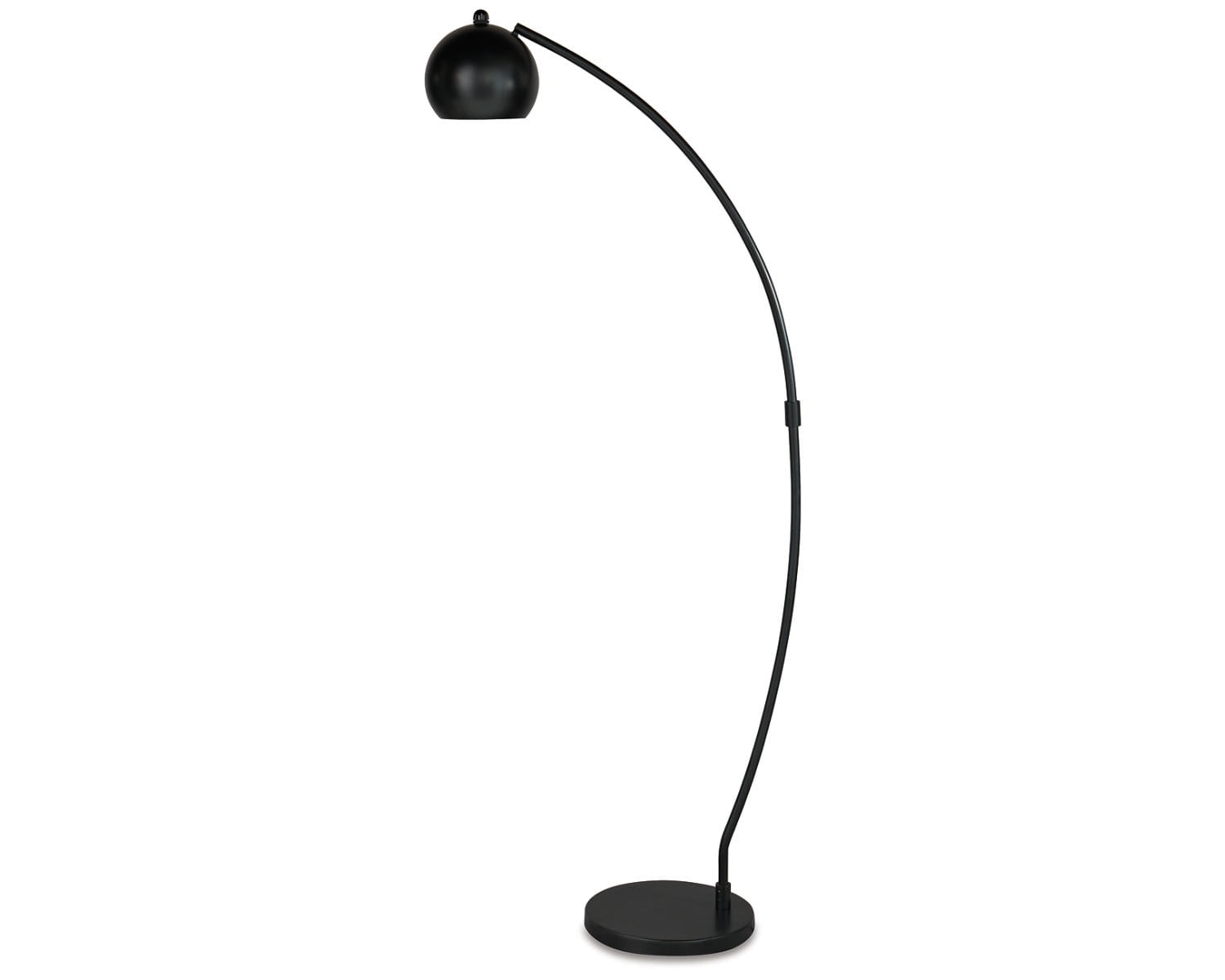 Contemporary Black Metal Arc Floor Lamp with Adjustable Shade