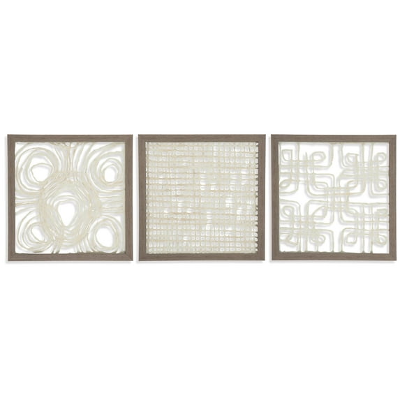 Signature Design by Ashley Contemporary Odella Wall Decor (Set of 3) Cream/Taupe