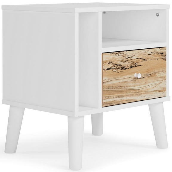 Signature Design by Ashley Contemporary Piperton Nightstand Two-tone Brown/White