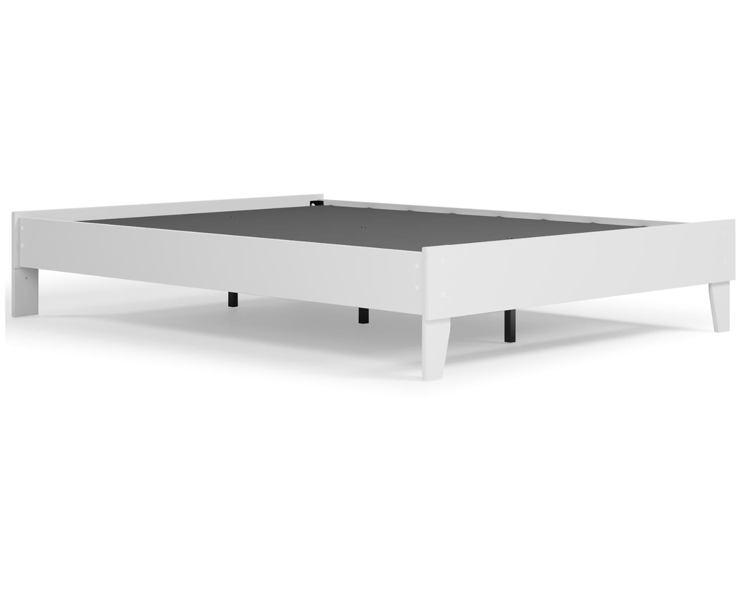 Piperton Queen White Engineered Wood Platform Bed with Drawer