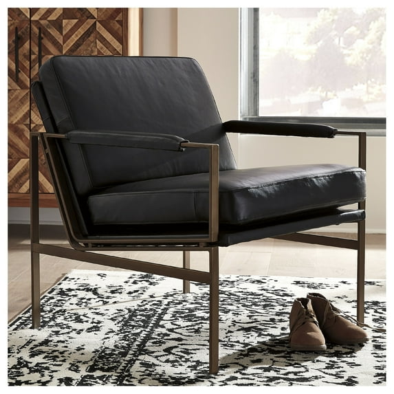 Signature Design by Ashley Contemporary Puckman Accent Chair Black