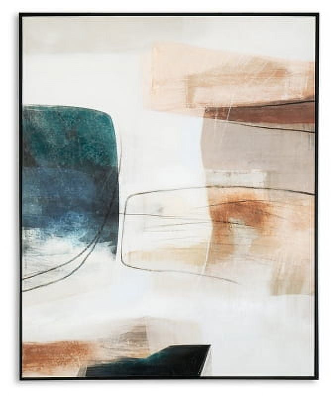Reedford Abstract Blue Brown White Modern Wall Art