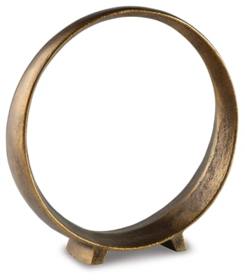 Antique Brass Geometric Round Metal Sculpture